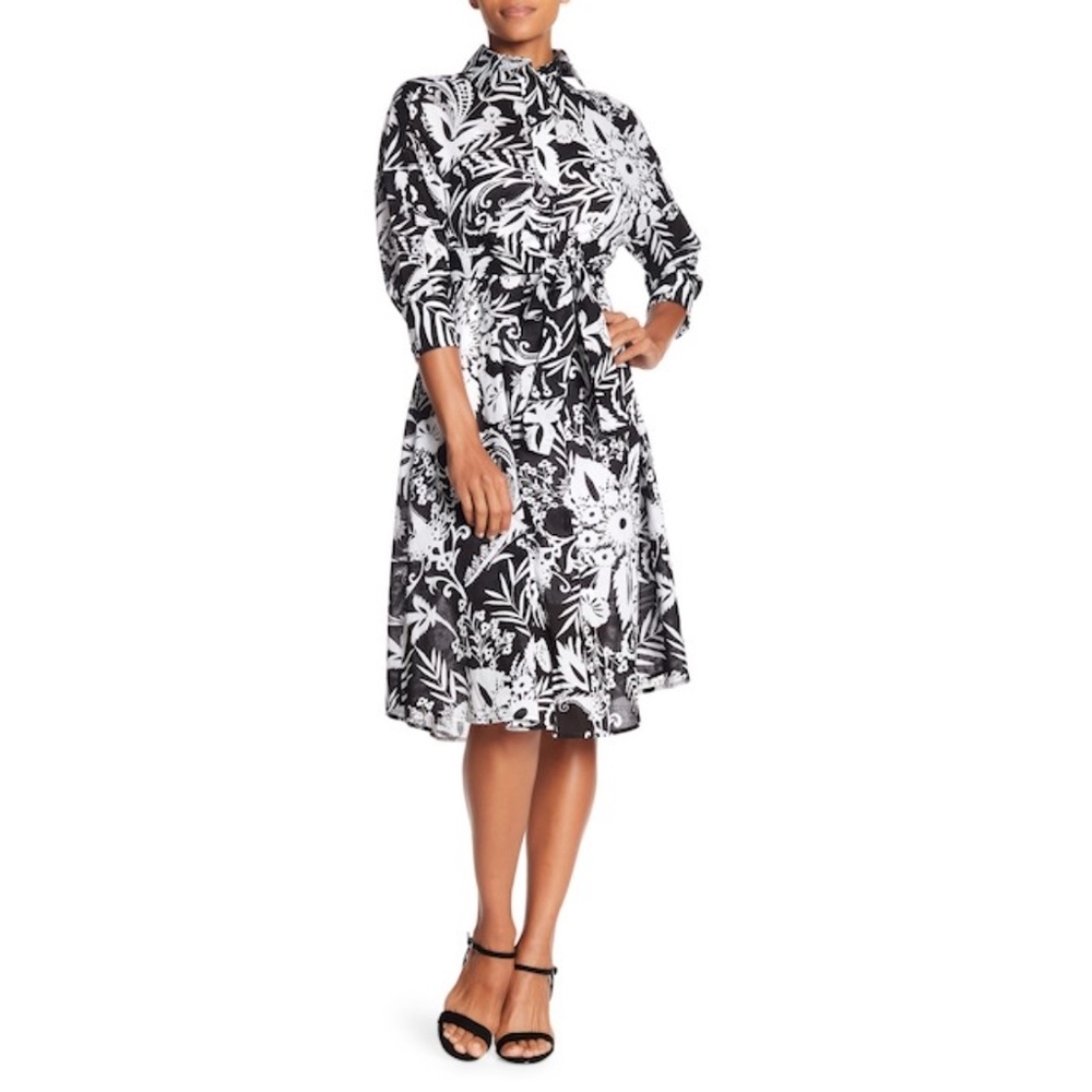 Eva Franco Matilda Black/White Floral Dress